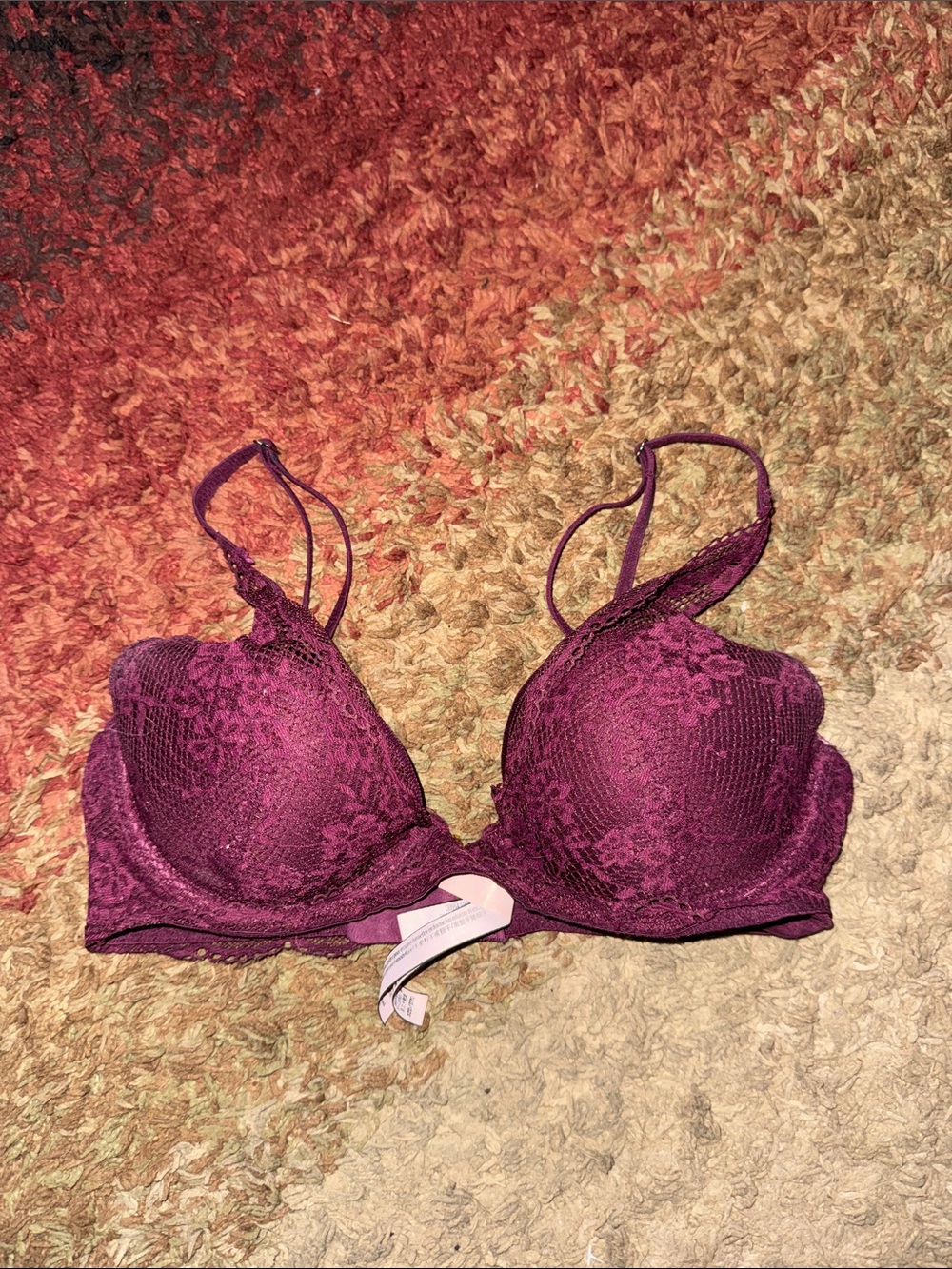 Lace Push-Up Bra - Deep Plum
